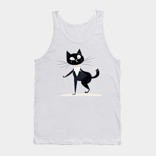 Funny Dancing Black Cat Tank Top